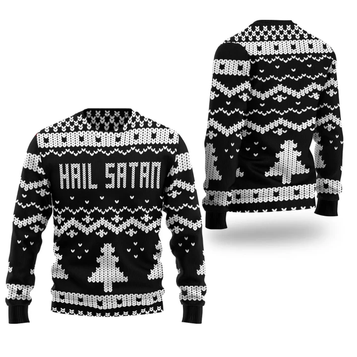 Satanic Christmas Sweater Hail Satan