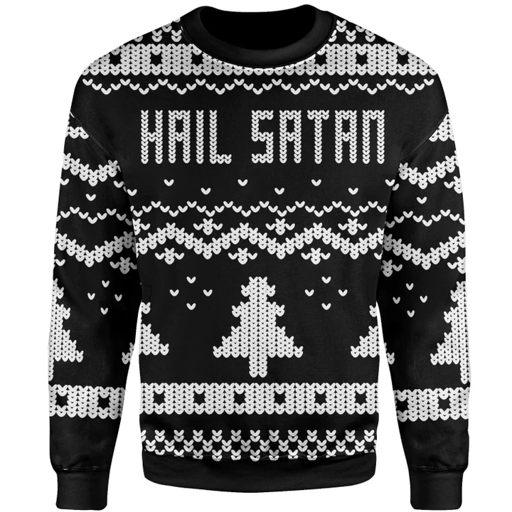 Satanic Christmas Sweatshirt Hail Satan