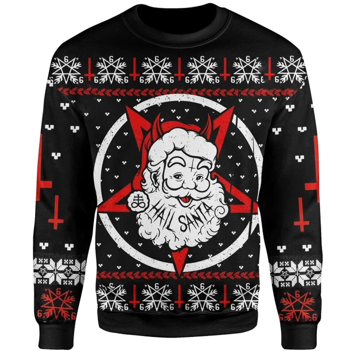 Satanic Christmas Sweatshirt Hail Santa