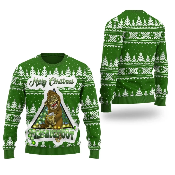 Bigfoot Christmas Sweater Merry Christmas