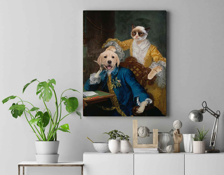Portrait Of Famous Actor And Theatre Manager Couple Custom Multiple Pet Canvas