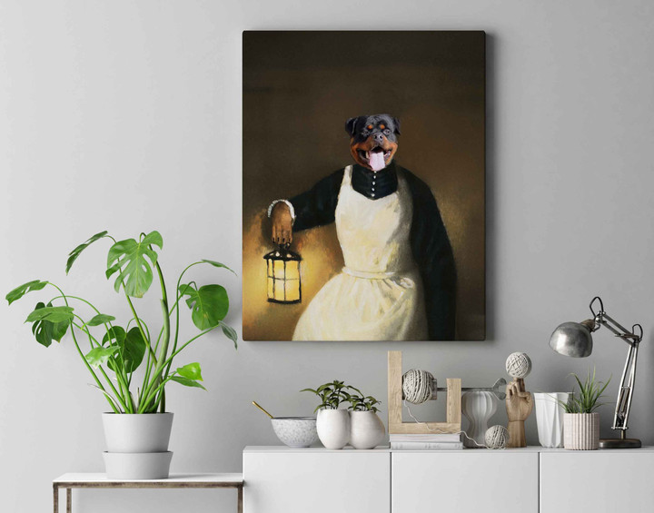 Portrait Of A Lady With The Lamp Custom Pet Canvas