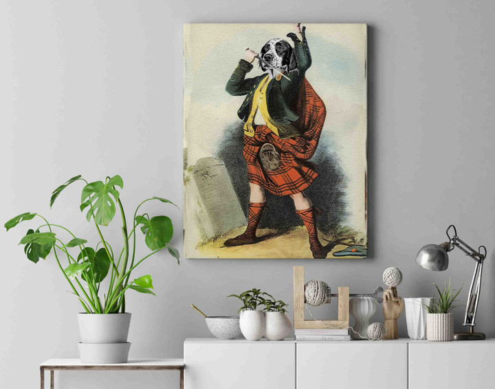 Portrait Of A Male Scottish Clan Tartan Grego Custom Pet Canvas