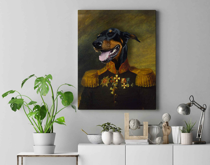 Military General Gentleman Custom Pet Canvas