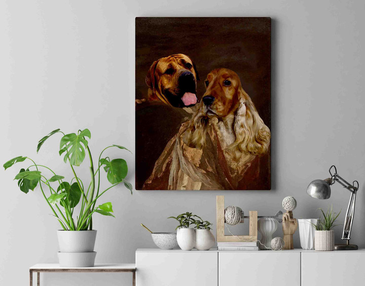 Portrait Of A Young Couple Custom Multiple Pet Canvas