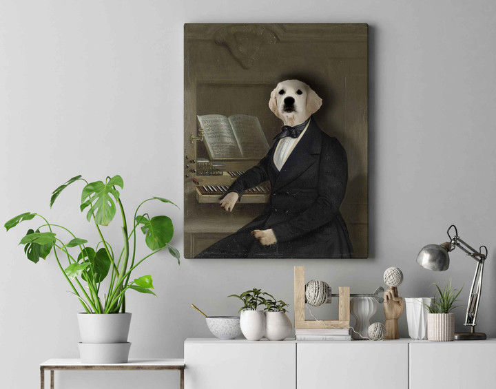 Gentleman At An Organ Custom Pet Canvas