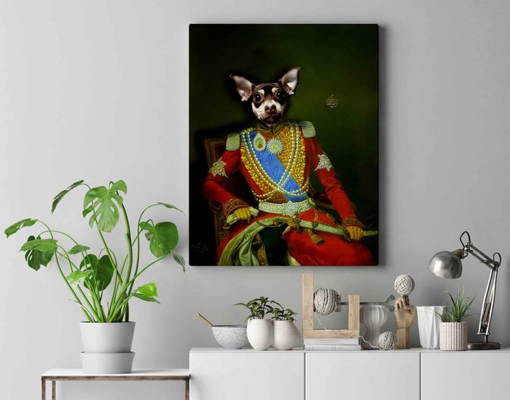Portrait Of A King In Asia Custom Pet Canvas