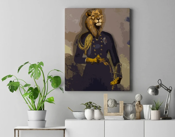 Portrait Of A Military Officer Custom Pet Canvas