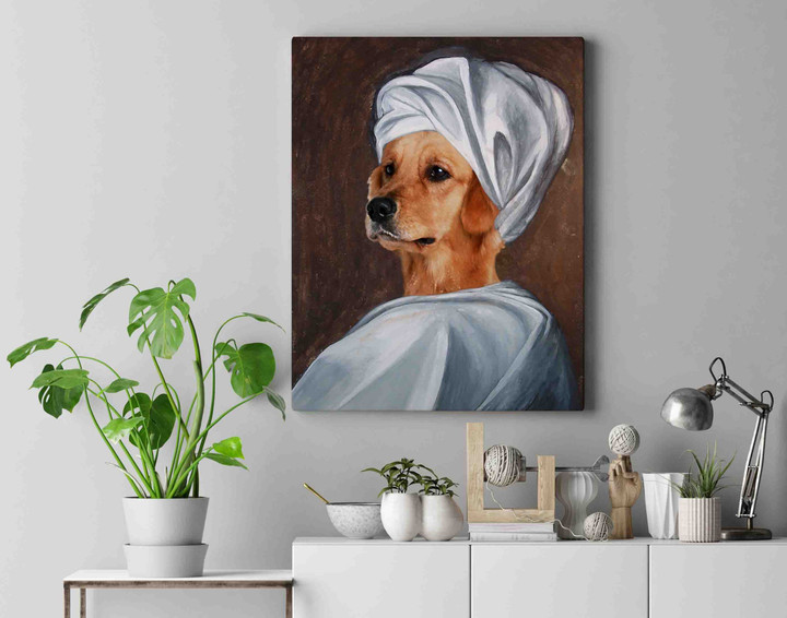 Portrait Of A Lady Girl Custom Pet Canvas