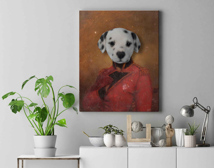 A Military Gentleman Wearing A Red Coat Custom Pet Canvas