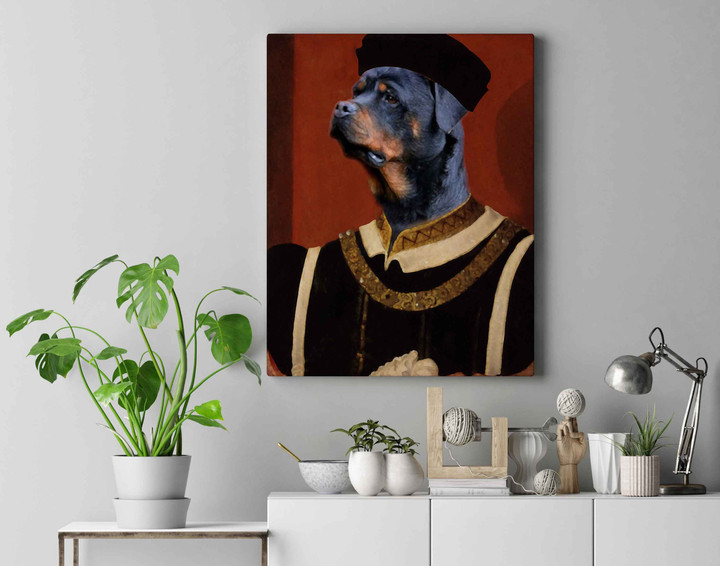 Portrait Of A King In Europe Custom Pet Canvas