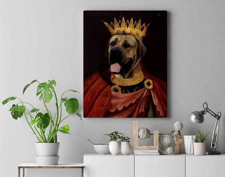 Portrait Of A King Custom Pet Canvas