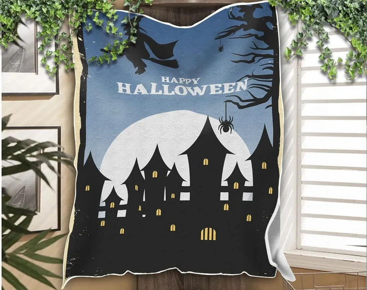 Happy Halloween Witch Fleece Blanket #Halloween
