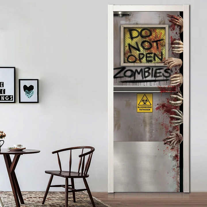 Do Not Open Zombie Door Sticker #Halloween