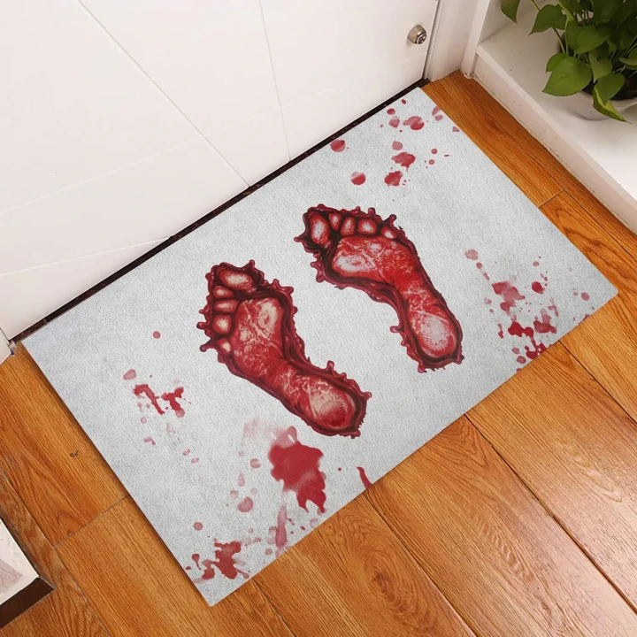 Bloody Feet Halloween Doormat #Halloween