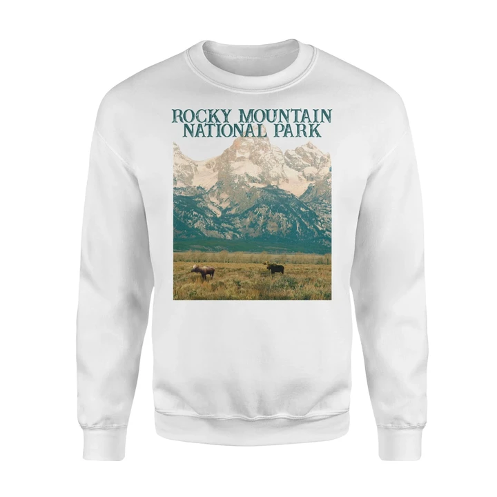 Rocky Mountain National Park Sweatshirt Moose And Big Meadows #Camping