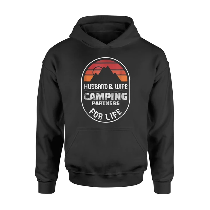 Camping Couples Husband Wife Partners Life Sun Hoodie