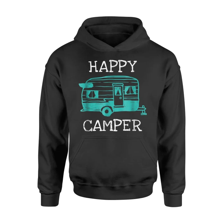 Happy Camper Vintage Camping Trailer Family Hoodie