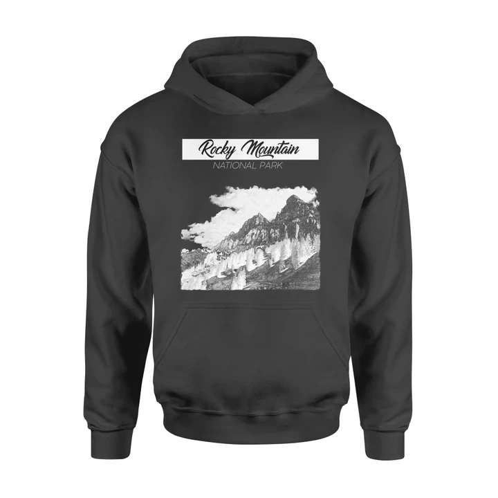 Rocky Mountain National Park Hoodie Black & White #Camping
