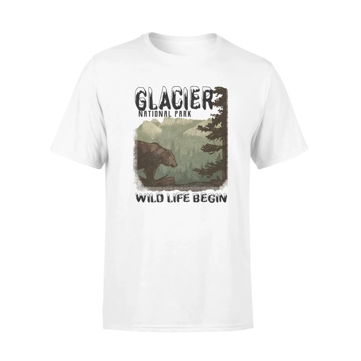 Glacier National Park T-Shirt Wild Life Begin #Camping