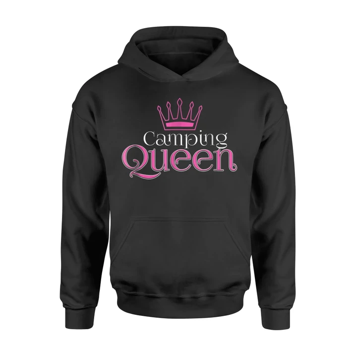 Camping Queen Royal Crown Funny Glamping Hoodie