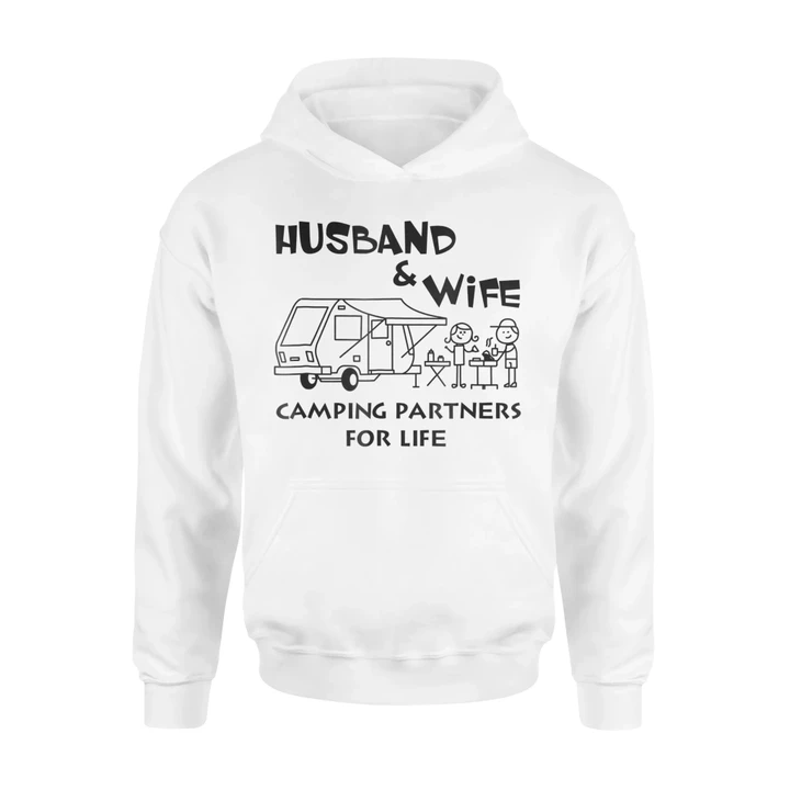 Husband And Wife Camping Partners For Life Couple Hoodie