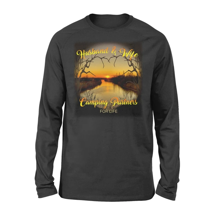 Husband & Wife Camping Partners For Life Love Valentine Long Sleeve