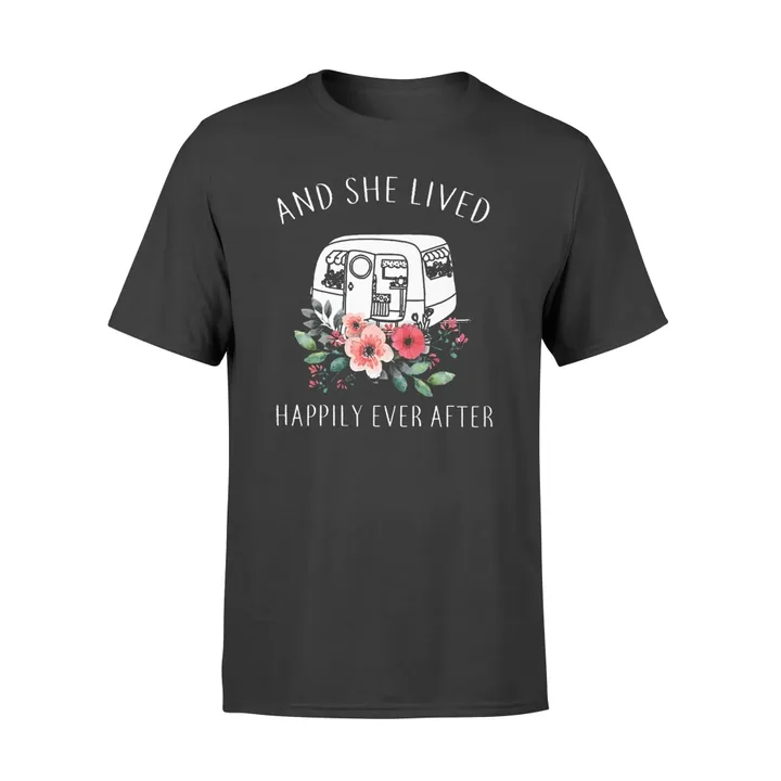And She Lived Happily Ever After Camping T Shirt