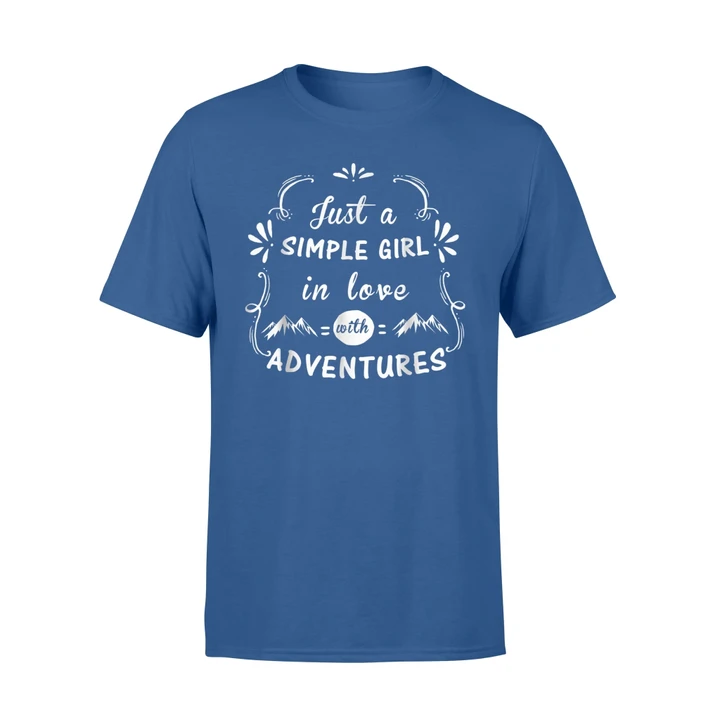 Just A Simple Girl In Love With Adventures Tee Camping Lover T Shirt