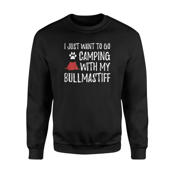 Camping Bullmastiff For Funny Dog Mom Dog Dad Camper  Sweatshirt