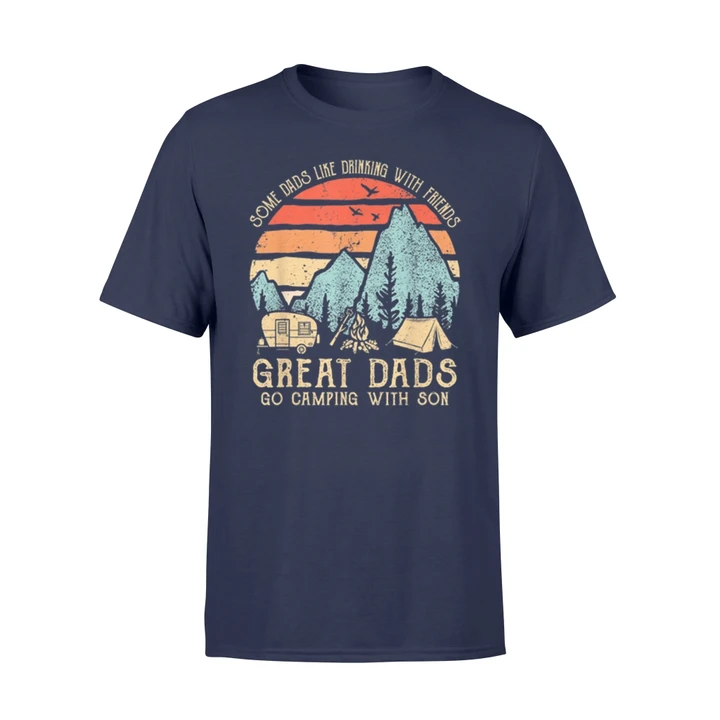 Great Dad Go Camping With Son Sunset For Dad T-Shirt