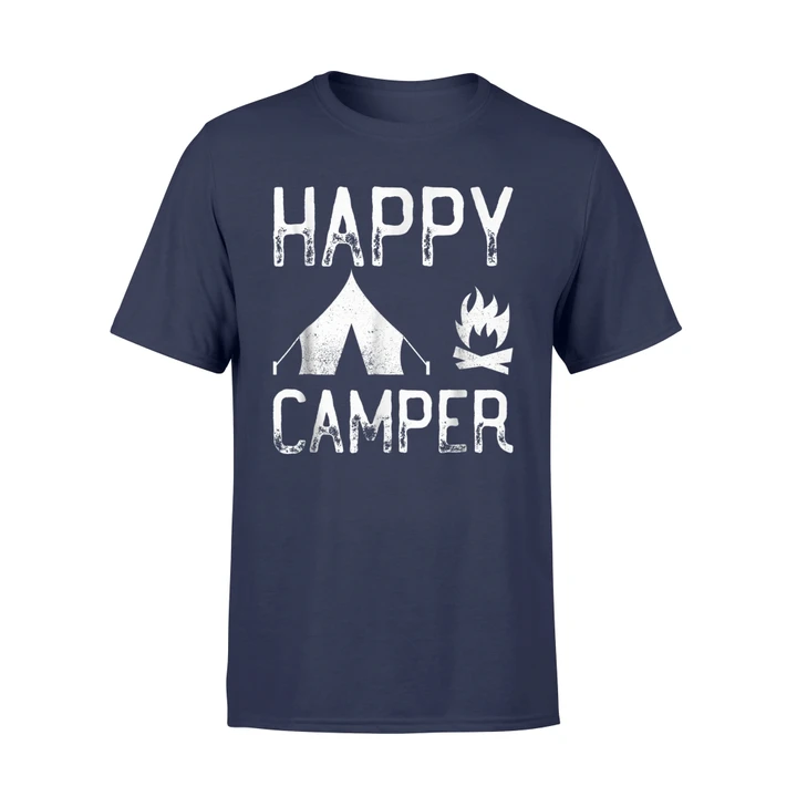 Happy Camper - Tent And Camp Fire Nature Travelers T Shirt
