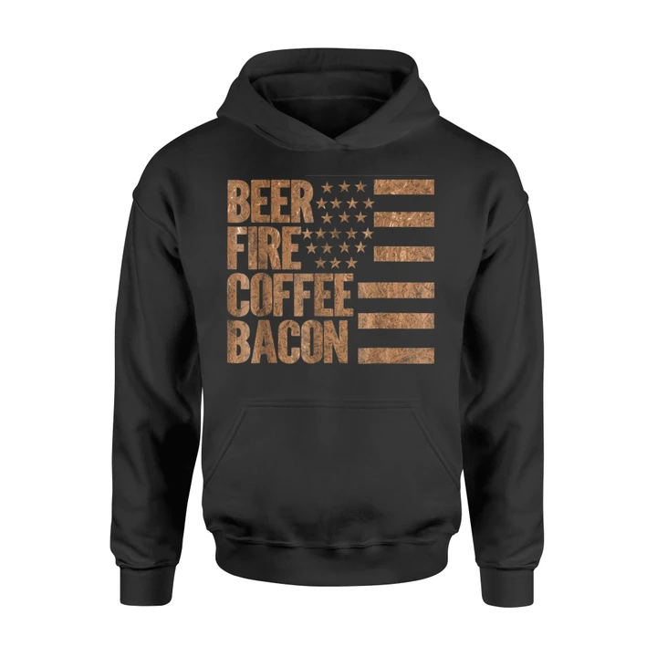 Beer Camping For Men Fire Coffee Bacon Hoodie