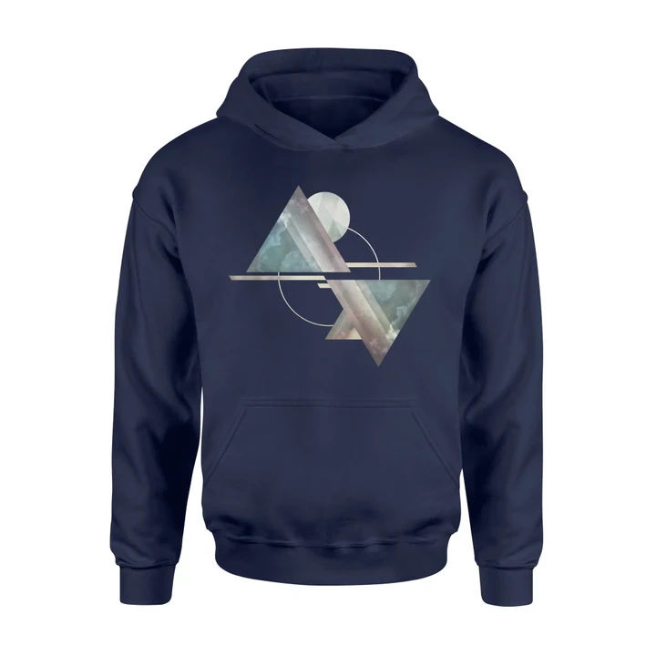 Geometric Mountains Abstract Mountain Camping Hoodie