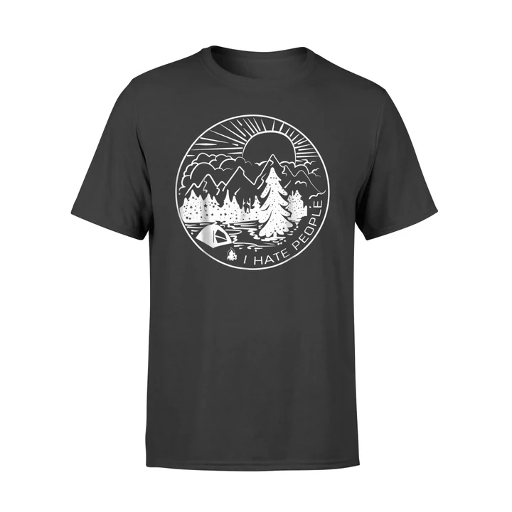 I Hate People Camping Distressed T Shirt