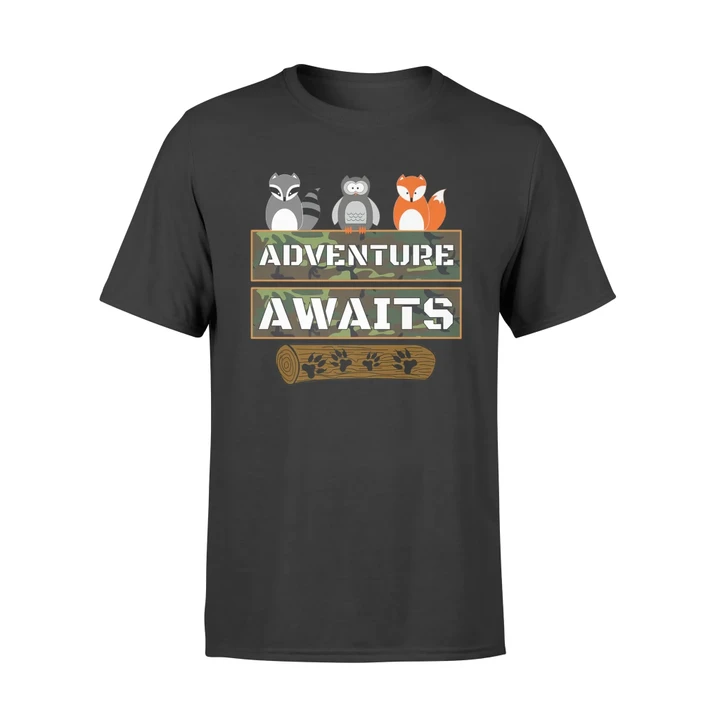 Camping Adventure Awaits Woodland Animal Camp T Shirt