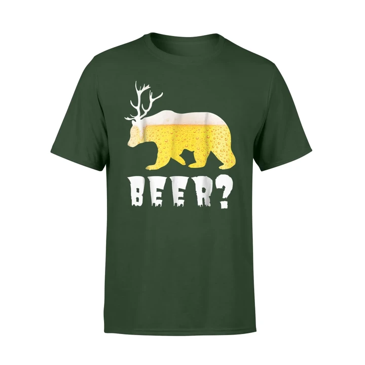 Funny Beer Bear Deer Hunting Hiker Hunter Camping T Shirt