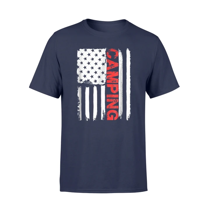 Camping July 4 American Flag Patriotic Camper Gift T-Shirt