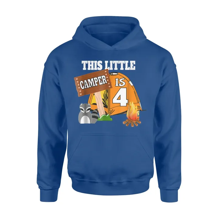 4th Birthday Boys Girls This Little Camper Is 4 Hoodie