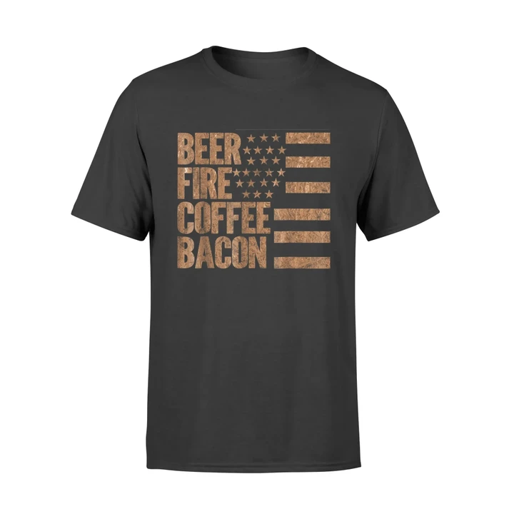 Beer Camping Fire Coffee Bacon T-Shirt