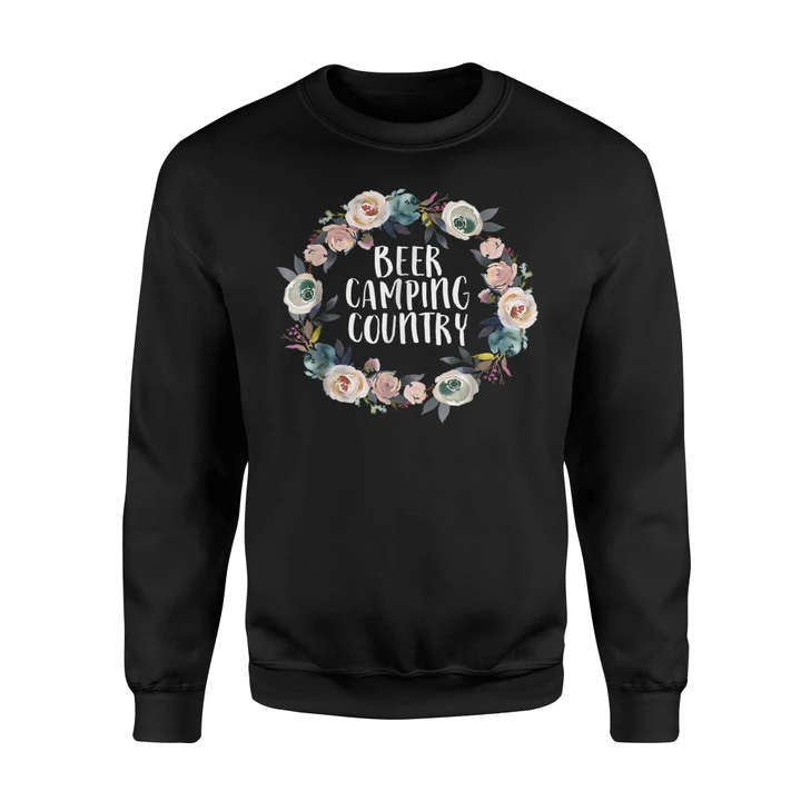 Beer Camping Country Novelty Music Floral Women's Sweatshirt