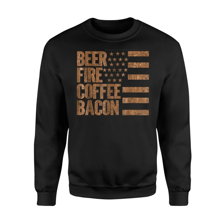 Beer Camping For Men Fire Coffee Bacon Sweatshirt