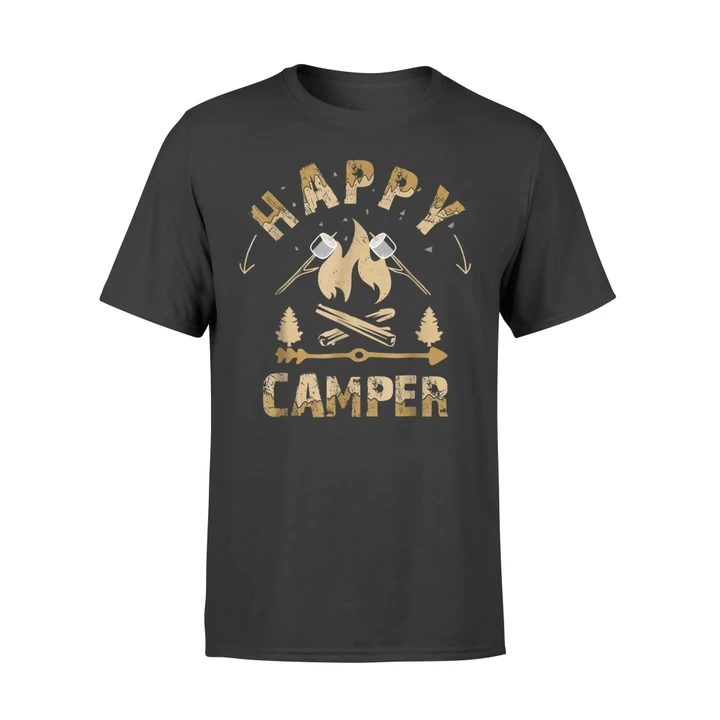 Comical Ladies Happy Camper Cute Hiking Camping Trip T T Shirt