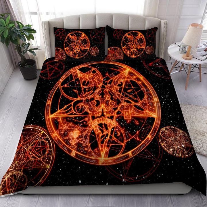 Satanic On Fire Bedding Set