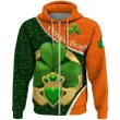 Ireland Zip Hoodie, Claddagh Ring Irish Shamrock St Patrick's Day | Americans Power