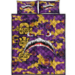 AmericansPower Quilt Bed Set - Omega Psi Phi Full Camo Shark Quilt Bed Set A7
