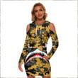 AmericansPower Clothing - Alpha Phi Alpha Full Camo Shark  Women's Tight Dress A7 | AmericansPower