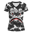 AmericansPower Clothing - Groove Phi Groove Full Camo Shark Rugby V-neck T-shirt A7 | AmericansPower