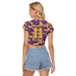 AmericansPower Clothing - Omega Psi Phi Full Camo Shark Women's Raglan Cropped T-shirt A7 | AmericansPower