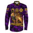AmericansPower Clothing - Omega Psi Phi Dog Long Sleeve Button Shirt A7 | AmericansPower
